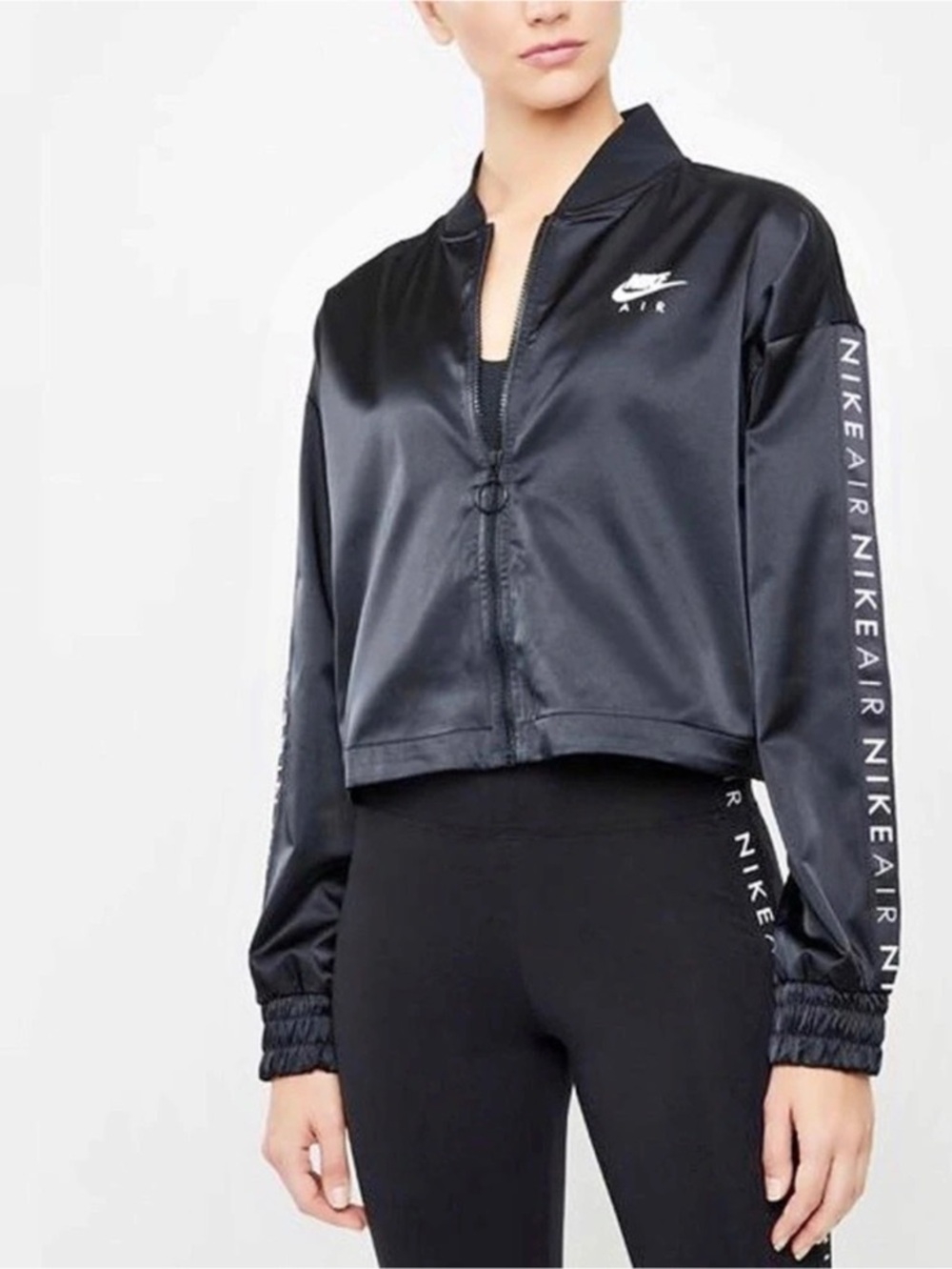 Nike Air Women's Satin Track Jacket Black Medium